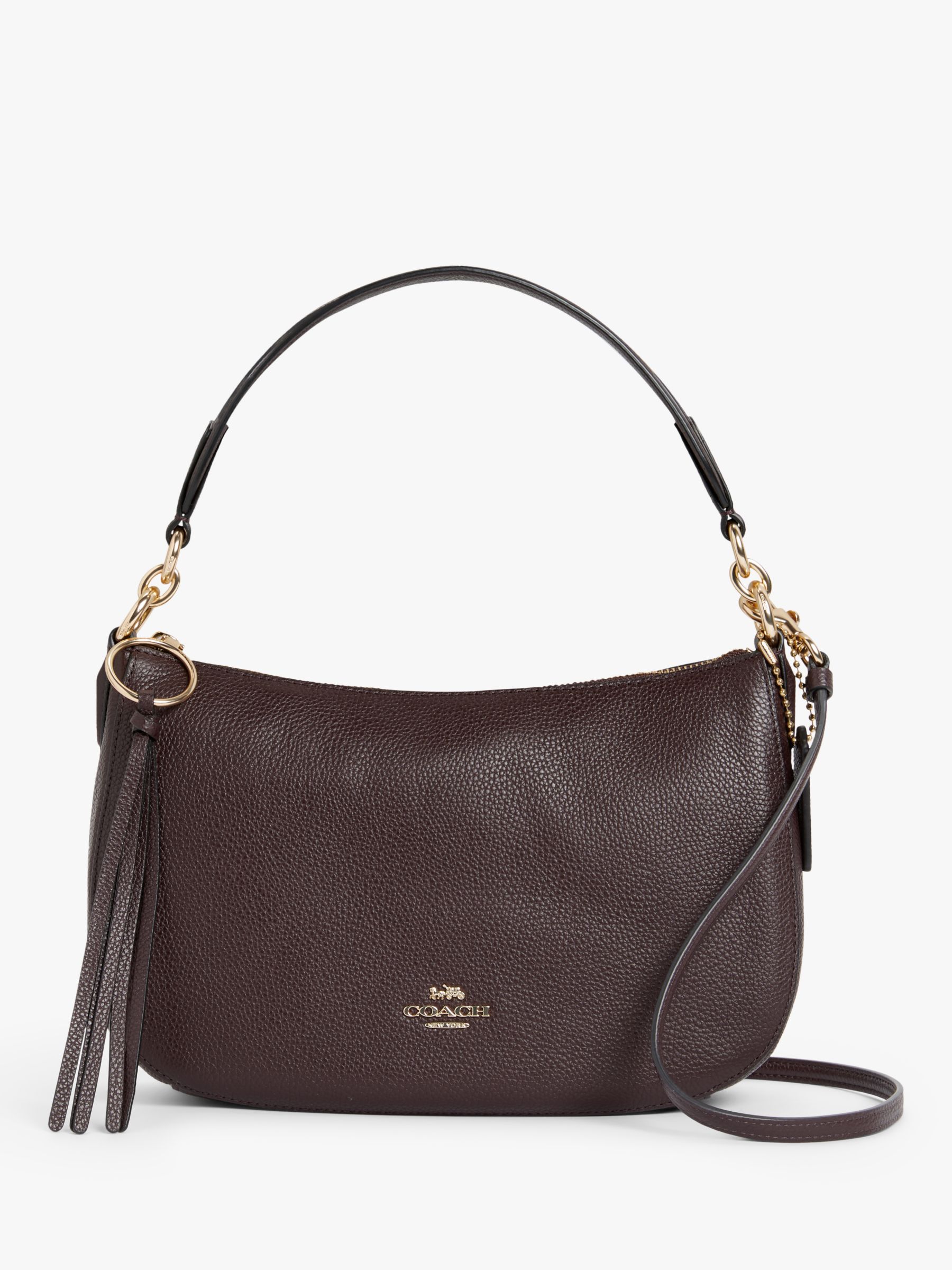 Coach Sutton Leather Cross Body Bag, Oxblood at John Lewis & Partners