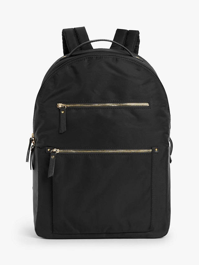 John Lewis Florence Nylon Backpack, Black