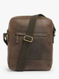 John Lewis & Partners Ottawa Oiled Leather Reporter Bag, Brown