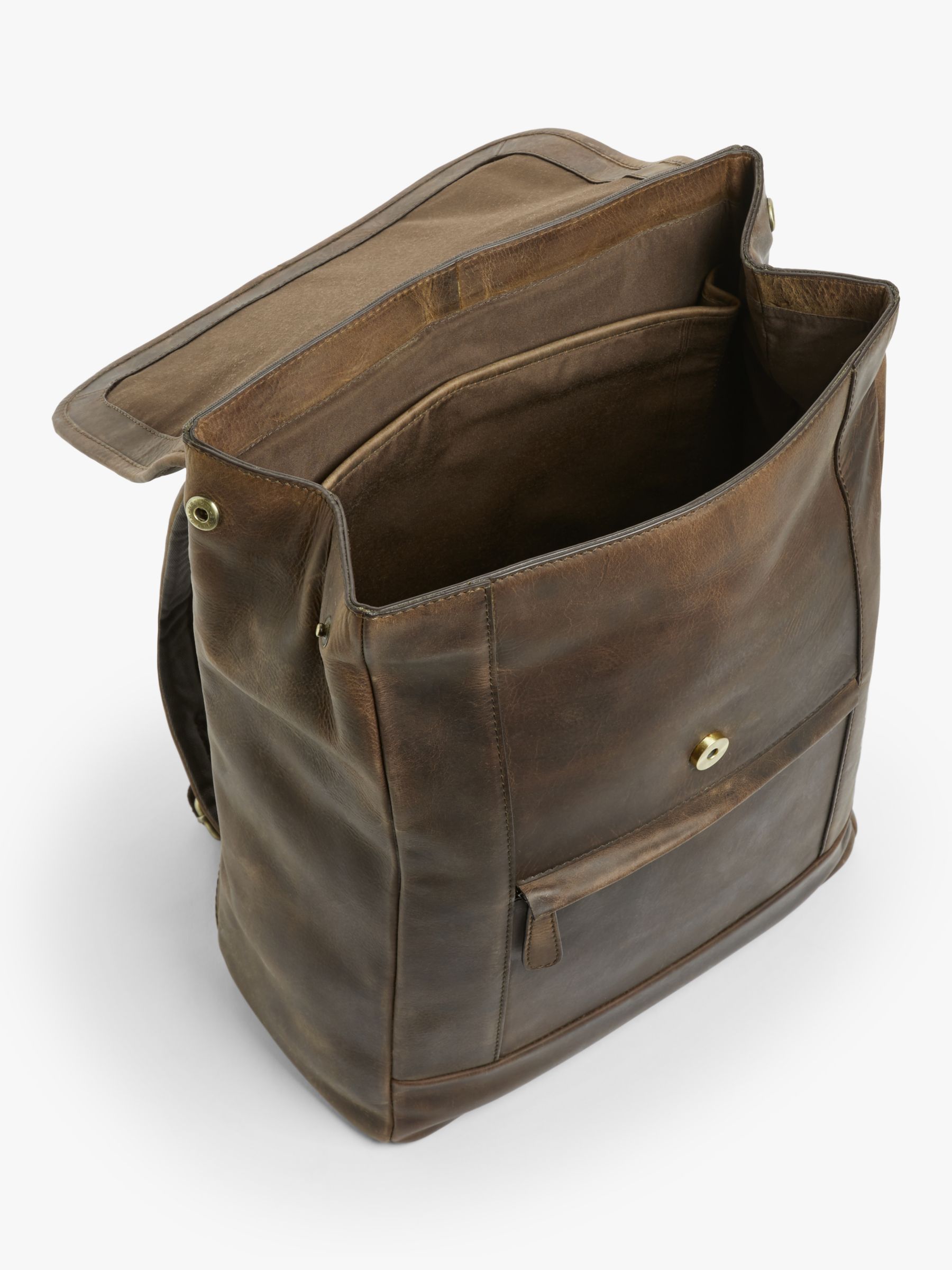 John Lewis Ottawa Oiled Leather Messenger Bag, Brown in 2023