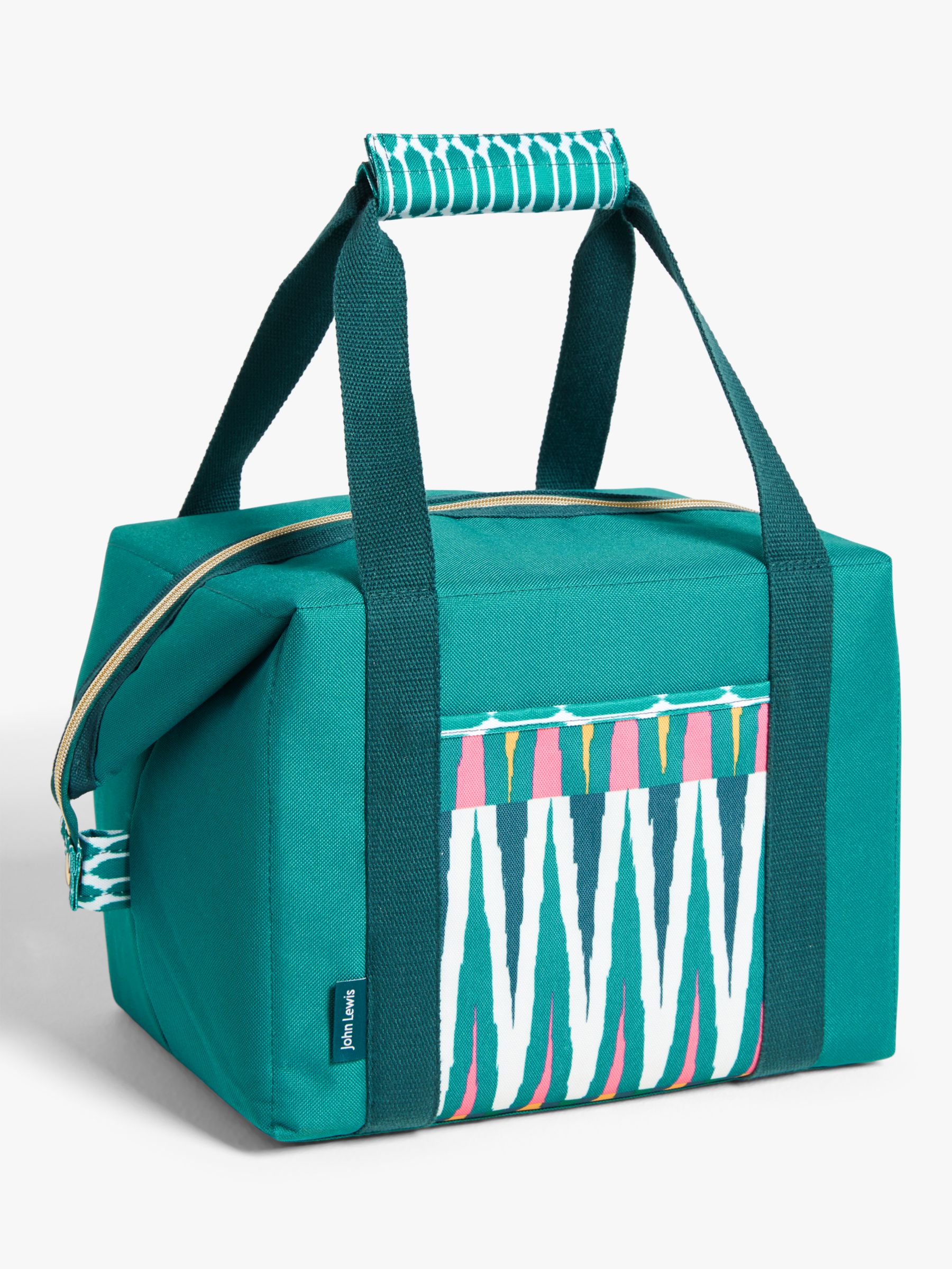 John Lewis & Partners Fusion Ikat Picnic Cooler Bag, 20L, Agate
