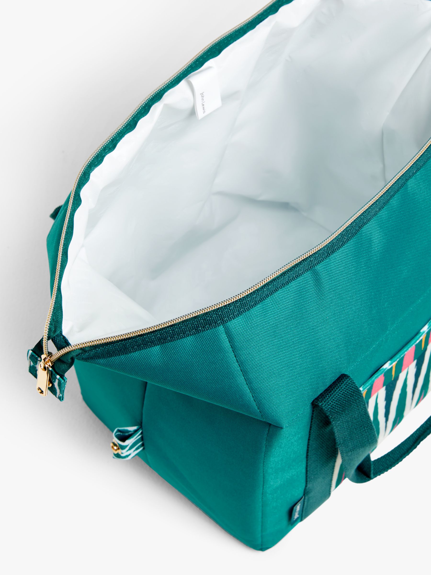 John Lewis & Partners Fusion Ikat Picnic Cooler Bag, 20L, Agate