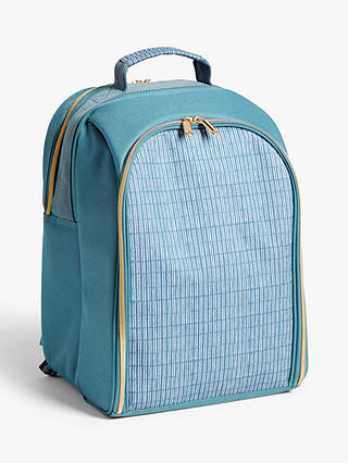 John Lewis & Partners Meadow Filled Picnic Cooler Backpack, 15L, 2 Person, Blue