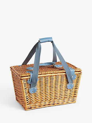 John Lewis & Partners Meadow Filled Wicker Picnic Basket, 2 Person, Natural