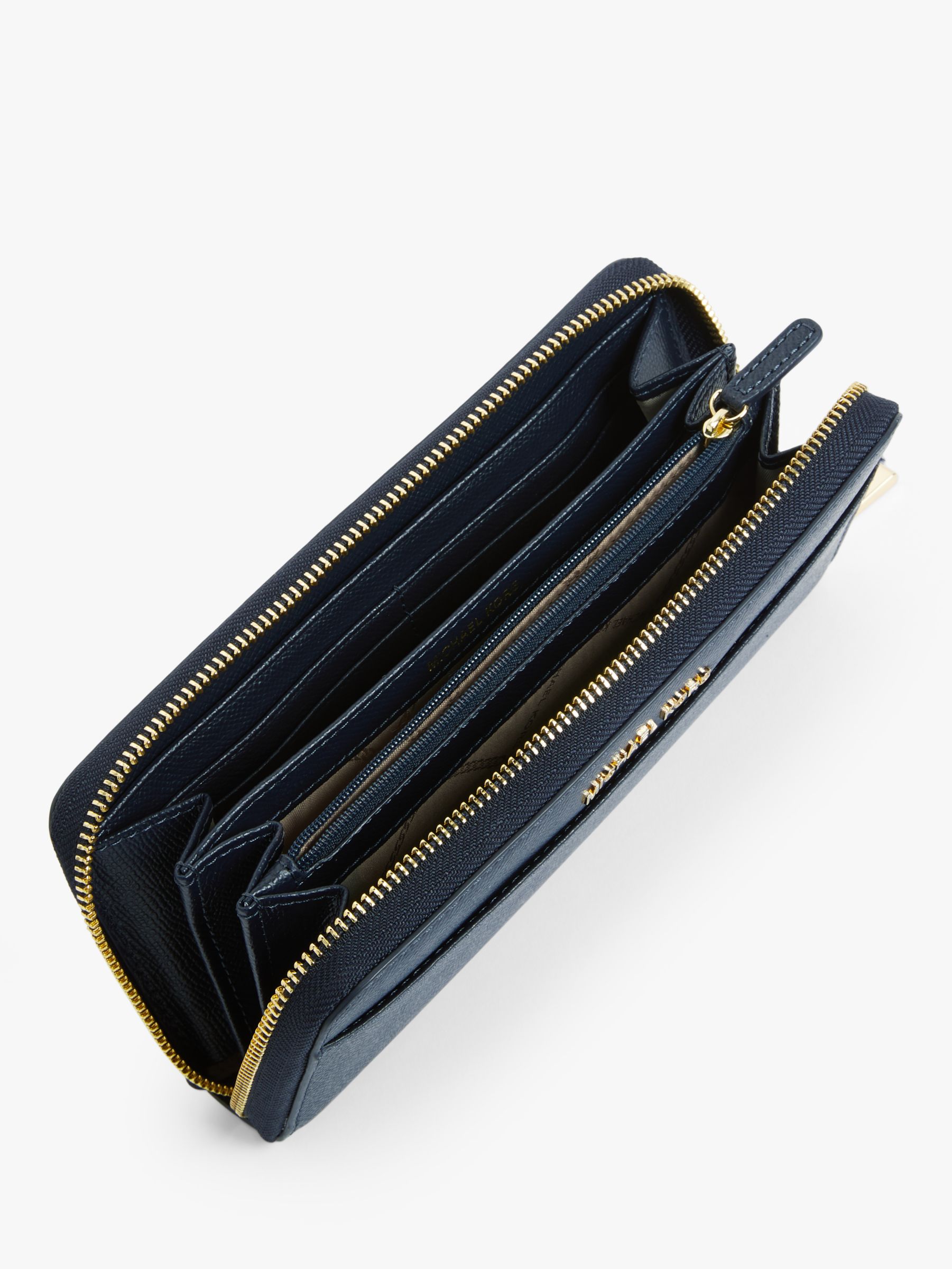 Michael Kors Jet Set Travel Large Travel Leather Continental Wallet (Light  Cream)