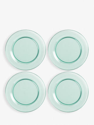 John Lewis & Partners Recycled Glass-Effect Picnic Plates, Set of 4, 25cm, Blue