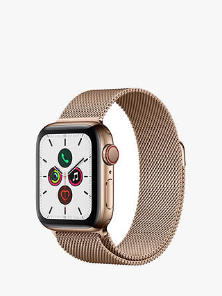 Apple Watch Series 5 GPS + Cellular, 40mm Gold Stainless Steel Case with Gold Milanese Loop