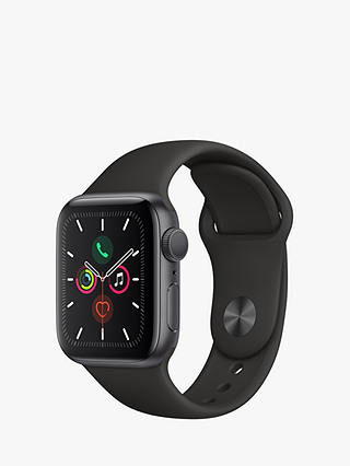 Apple Watch Series 5 GPS, 40mm Space Grey Aluminium Case with Black Sport Band