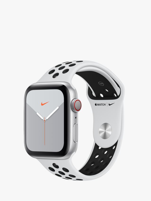 Apple Watch Nike SE GPS, 44mm Silver Aluminum Case with Pure Platinum/Black  Nike Sport Band