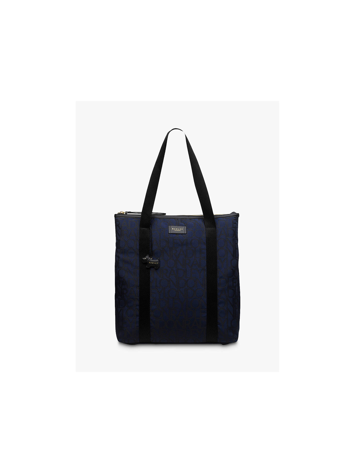 Radley Signature Jacquard Tote Bag, Dark Blue at John Lewis & Partners