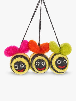 Felt So Good Mini Groovy Bees Easter Tree Hanging Decorations, Pack of 3
