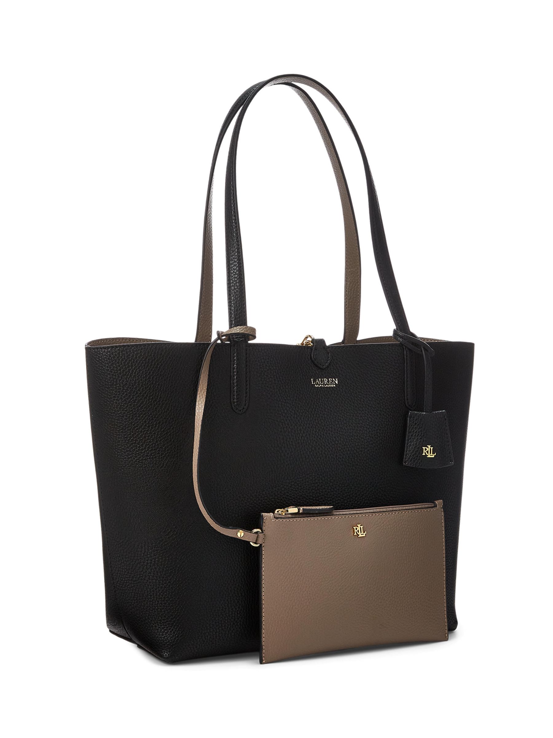 Lauren Ralph Lauren Reversible Tote Bag, Black/Taupe at John Lewis &  Partners