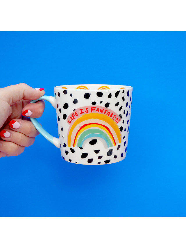 Eleanor Bowmer Life Is Fantastic Rainbow Mug, 300ml, Multi