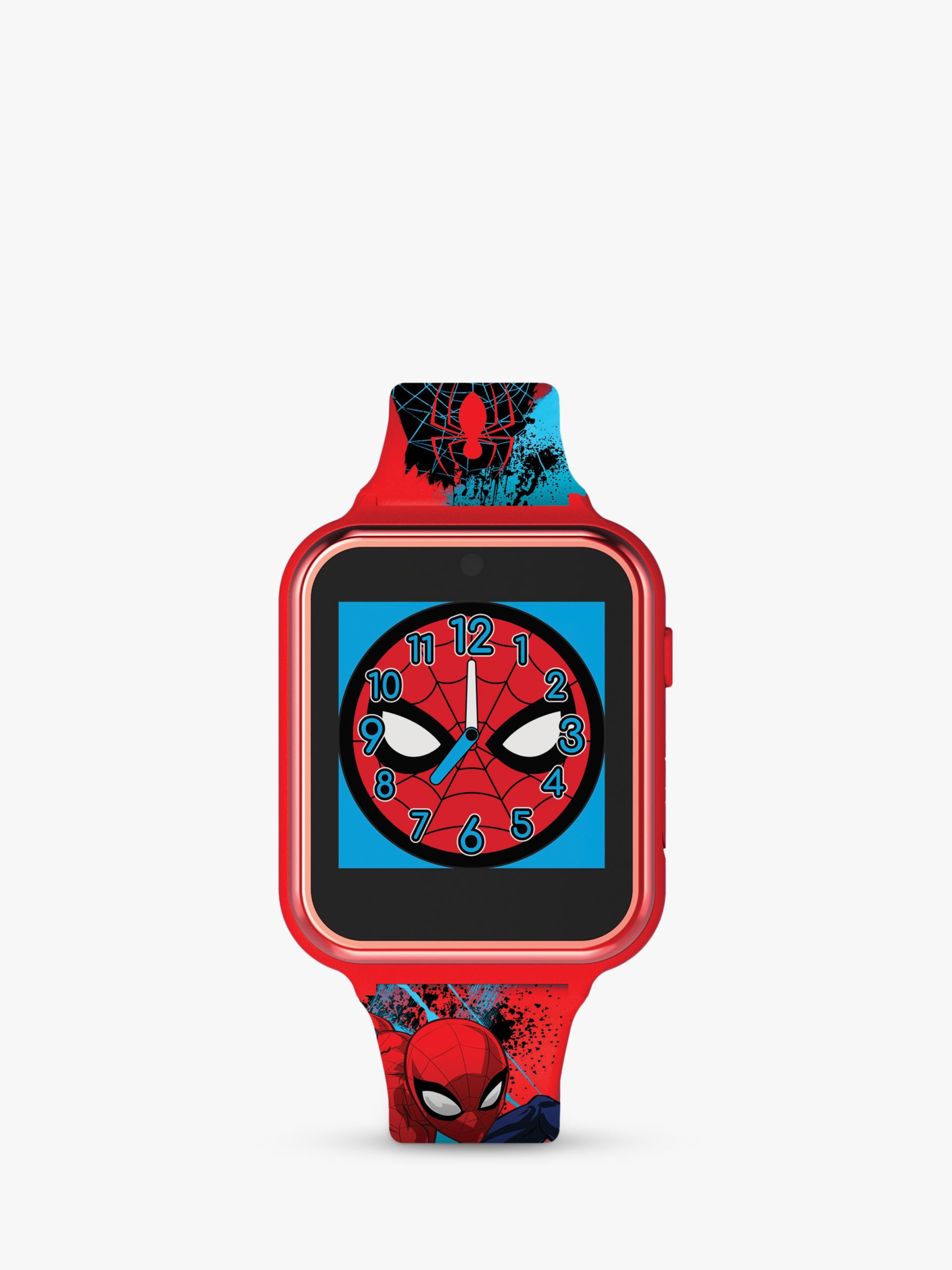 Disney Spiderman SPD4588 Children's Interactive Silicone Strap Watch,  Red/Blue at John Lewis & Partners