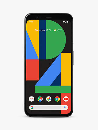 Google Pixel 4 Smartphone, Android, 5.7", 4G LTE, SIM Free, 128GB, Just Black & Google Nest Mini Hands-Free Smart Speaker, 2nd Gen, Charcoal (Bundle)