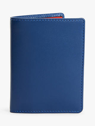 Launer Leather Four Credit Card Coin Wallet, Blue/Red