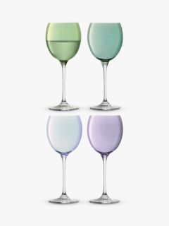 LSA International Bolero Wine Glasses, Set of 4, 400ml, Green