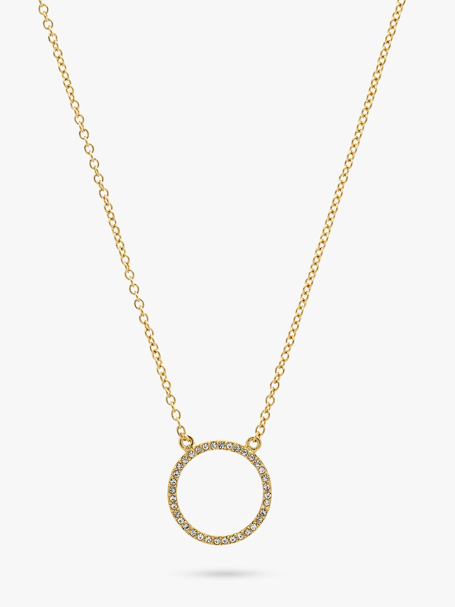 Melissa Odabash Glass Crystal Circle Pendant Necklace, Gold