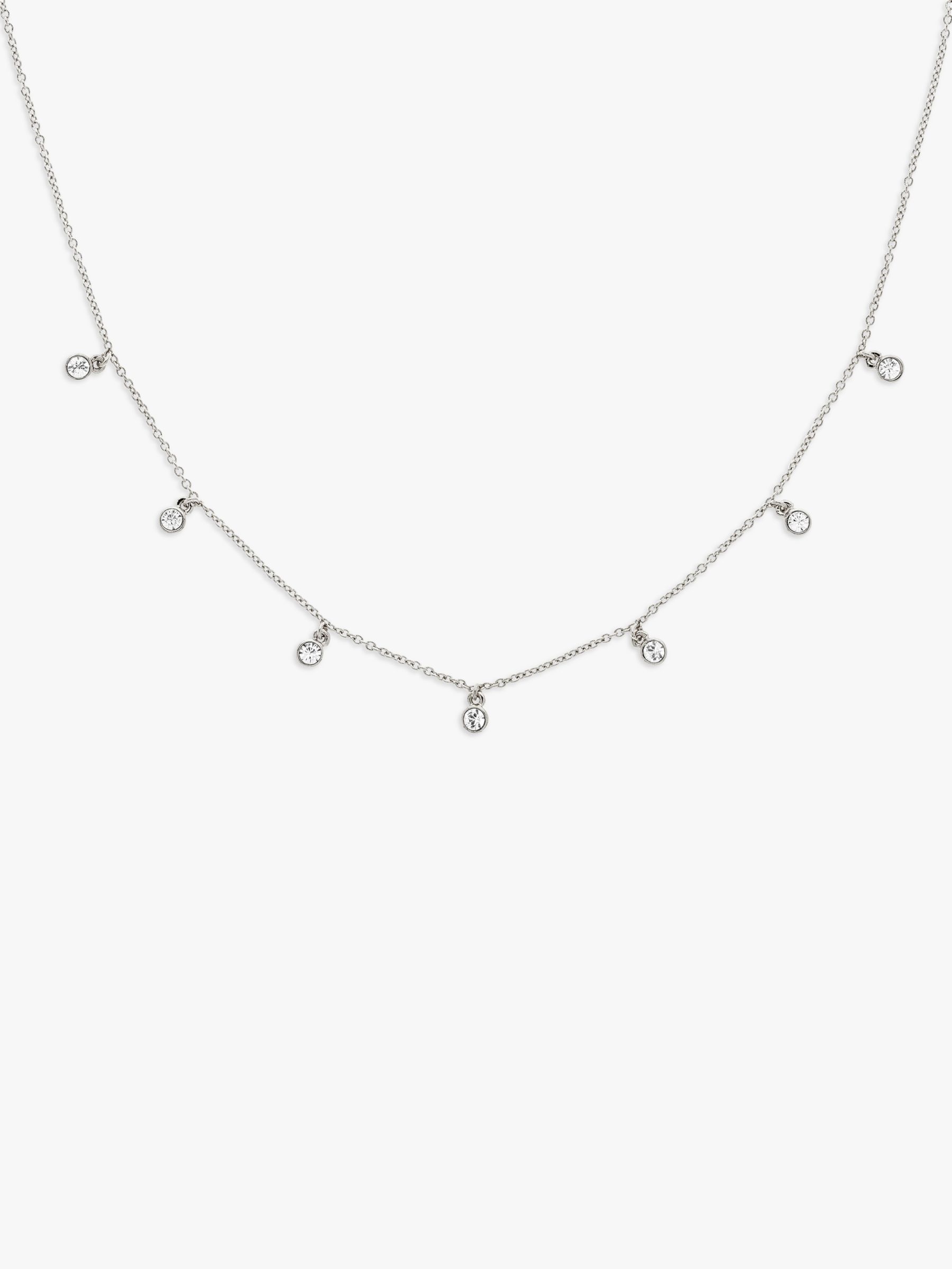 Melissa Odabash Crystal Drop Chain Necklace, Silver