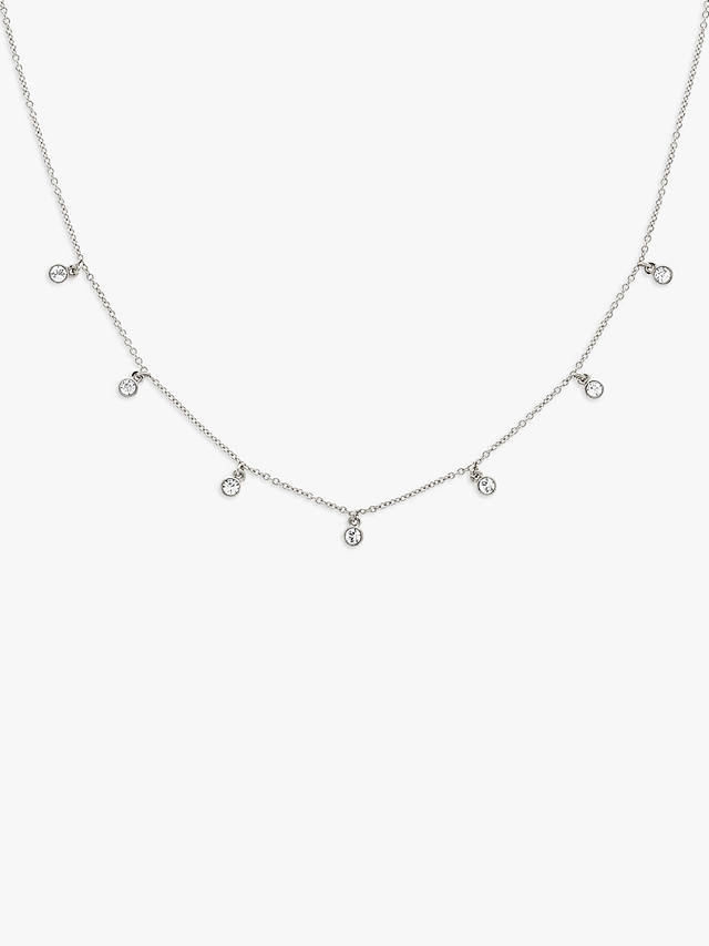 Melissa Odabash Crystal Drop Chain Necklace, Silver