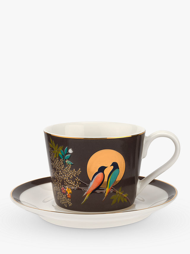 Sara Miller Chelsea Collection Birds Espresso Mugs, 100ml, Set of 4, Assorted