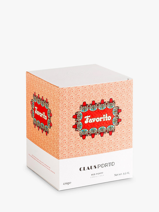 Claus Porto Favorito Red Poppy Candle, 270g