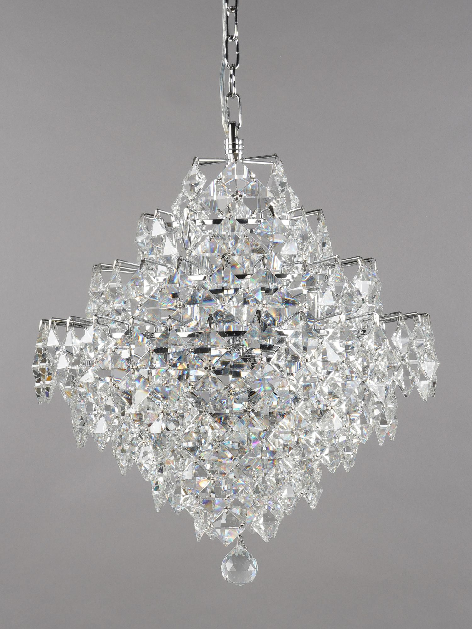Photo of Impex diamond cube crystal chandelier ceiling light clear/chrome
