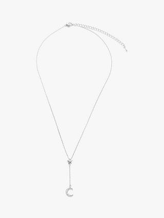 John Lewis & Partners Cubic Zirconia Star and Crescent Moon Lariat Necklace