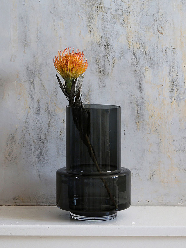 Ro Collection No. 26 Hurricane Candle Holder or Vase, Smoked Grey
