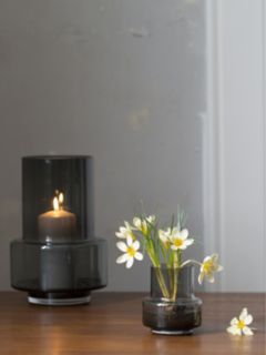 Ro Collection No. 26 Hurricane Candle Holder or Vase, Smoked Grey