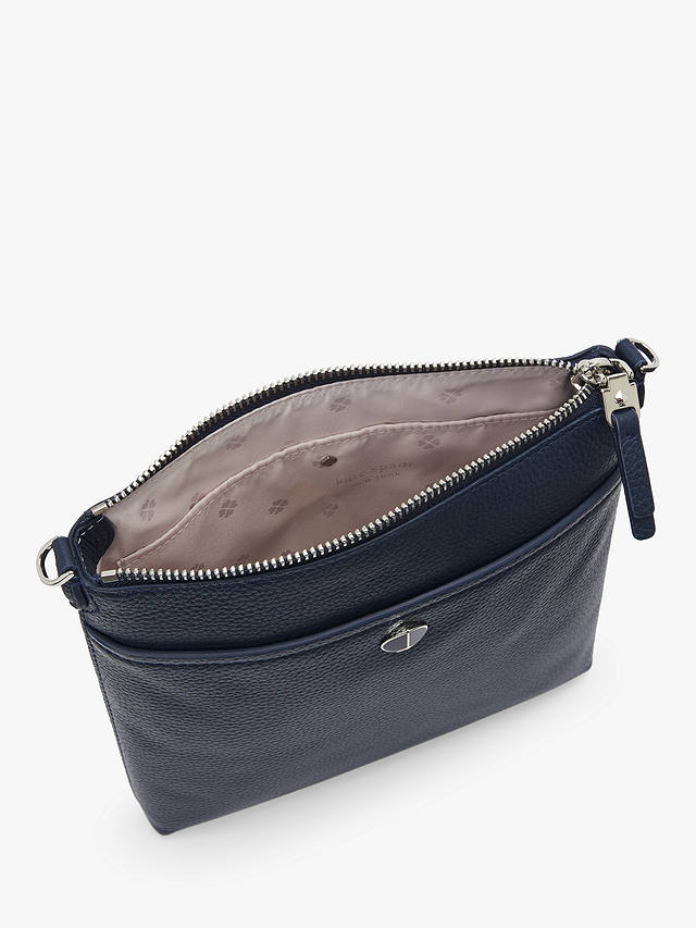 kate spade new york Polly Leather Small Cross Body Bag, Navy at John Lewis & Partners