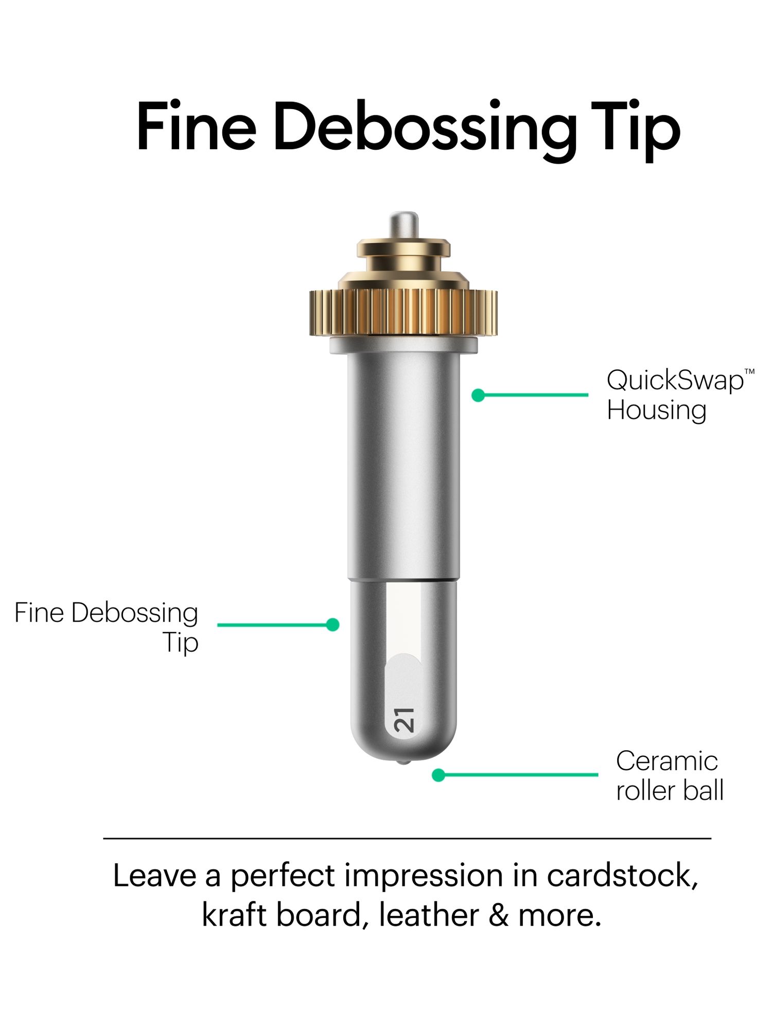 Cricut Maker Fine Debossing Tip with QuickSwap Housing