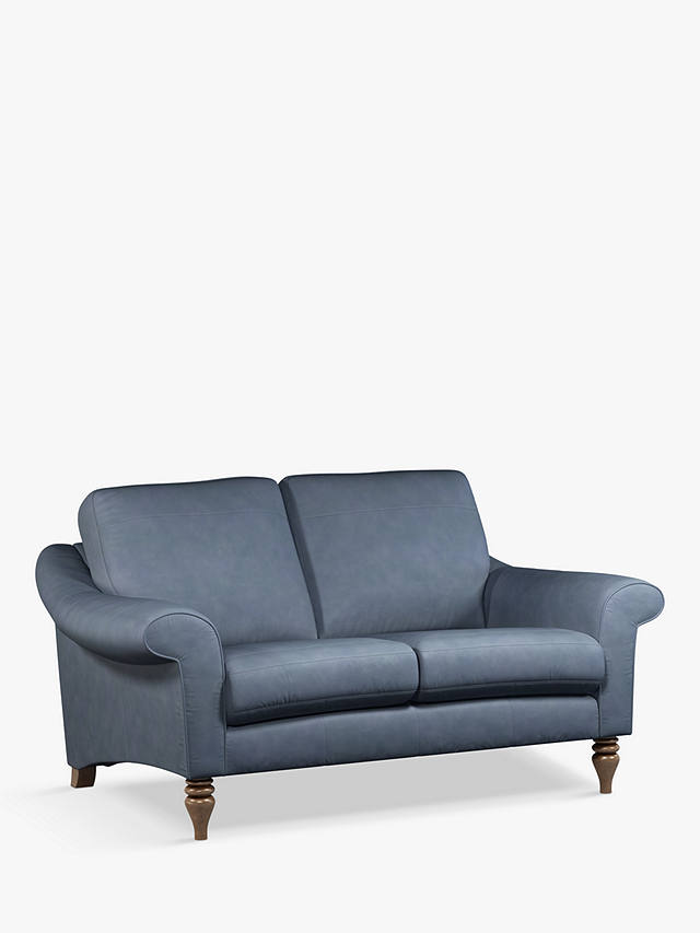 John Lewis Partners Camber Small 2, Dark Blue Leather Sofa