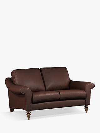 John Lewis Camber Small 2 Seater Leather Sofa, Dark Leg