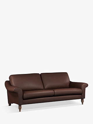 John Lewis Camber Grand 4 Seater Leather Sofa, Dark Leg