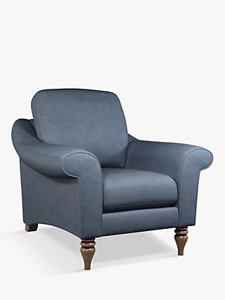 Blue Leather Armchairs John Lewis, Blue Leather Armchair