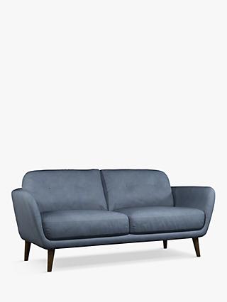 John Lewis Arlo Medium 2 Seater Leather Sofa, Dark Leg
