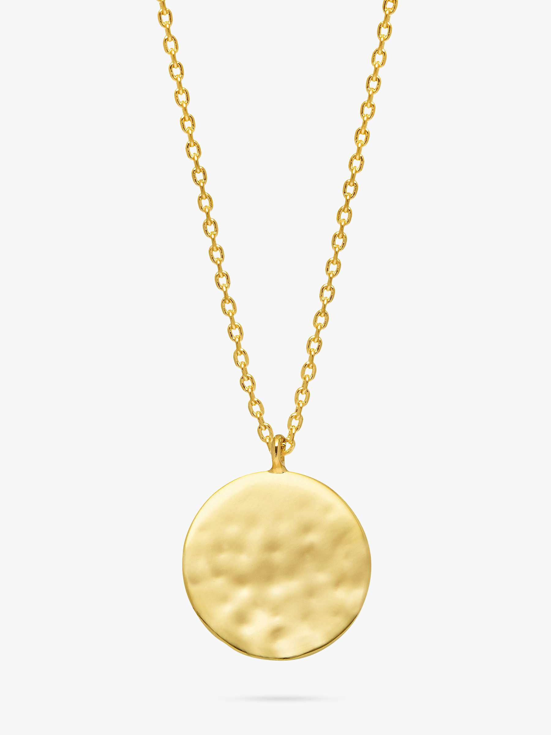 Buy Estella Bartlett Hammered Disc Pendant Necklace, Gold Online at johnlewis.com