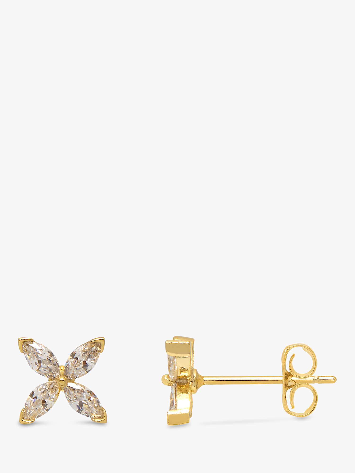 Buy Estella Bartlett Cubic Zirconia Flower Stud Earrings, Gold Online at johnlewis.com