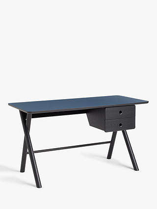 John Lewis & Partners X Frame Desk, Black/Blue
