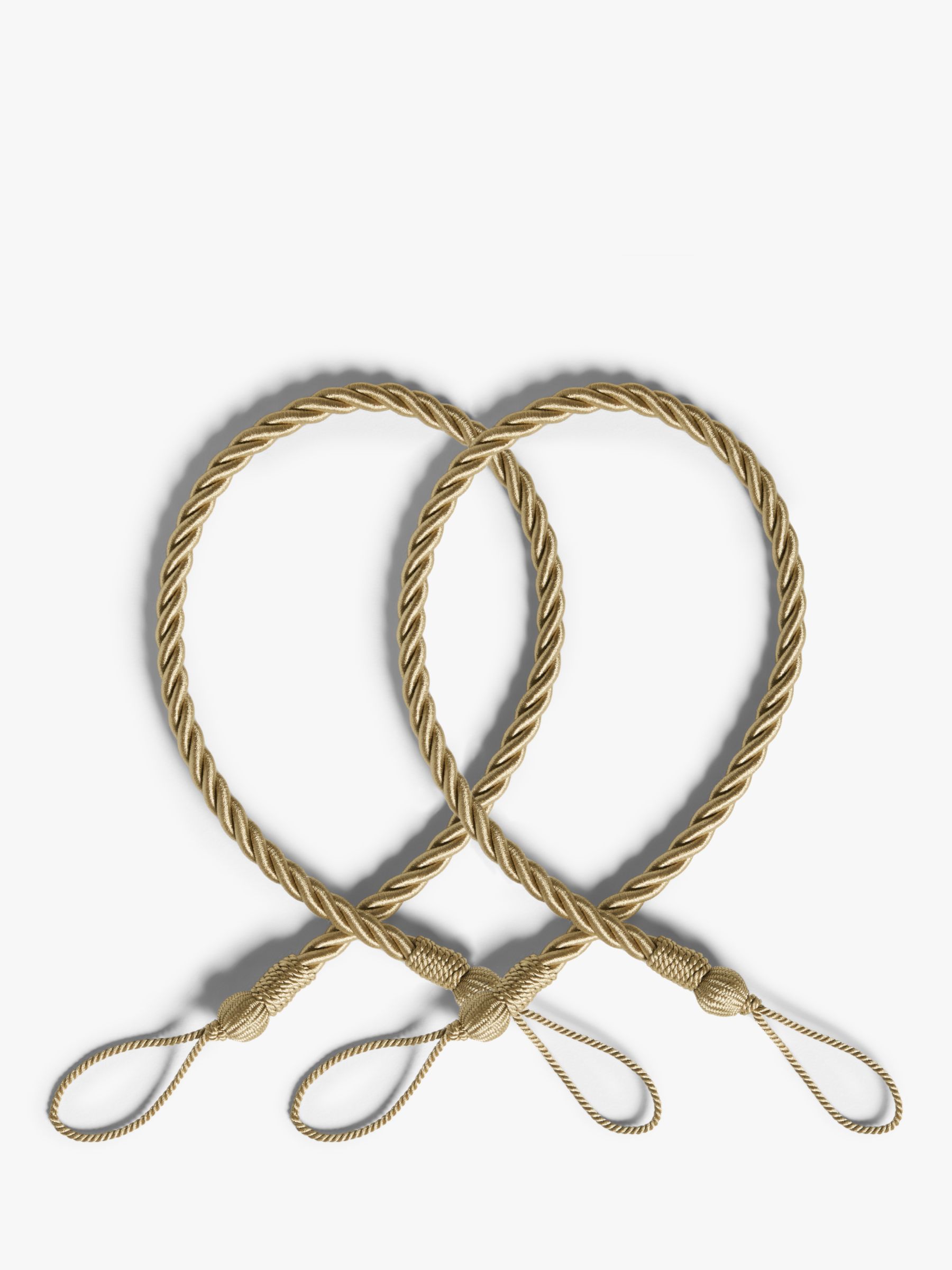 John Lewis Small Rope Tieback, Gold, Pack of 2