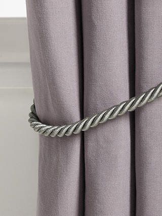 John Lewis Partners Small Rope, Silver Curtain Tie Backs