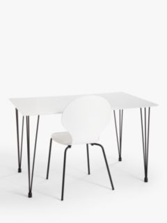 John Lewis ANYDAY Crescent 4 Seater Dining Table, White