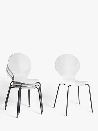 John Lewis ANYDAY Crescent Dining Chairs, White, Set of 4