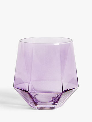 John Lewis & Partners Geometric Drinking Glass, 250ml, Purple