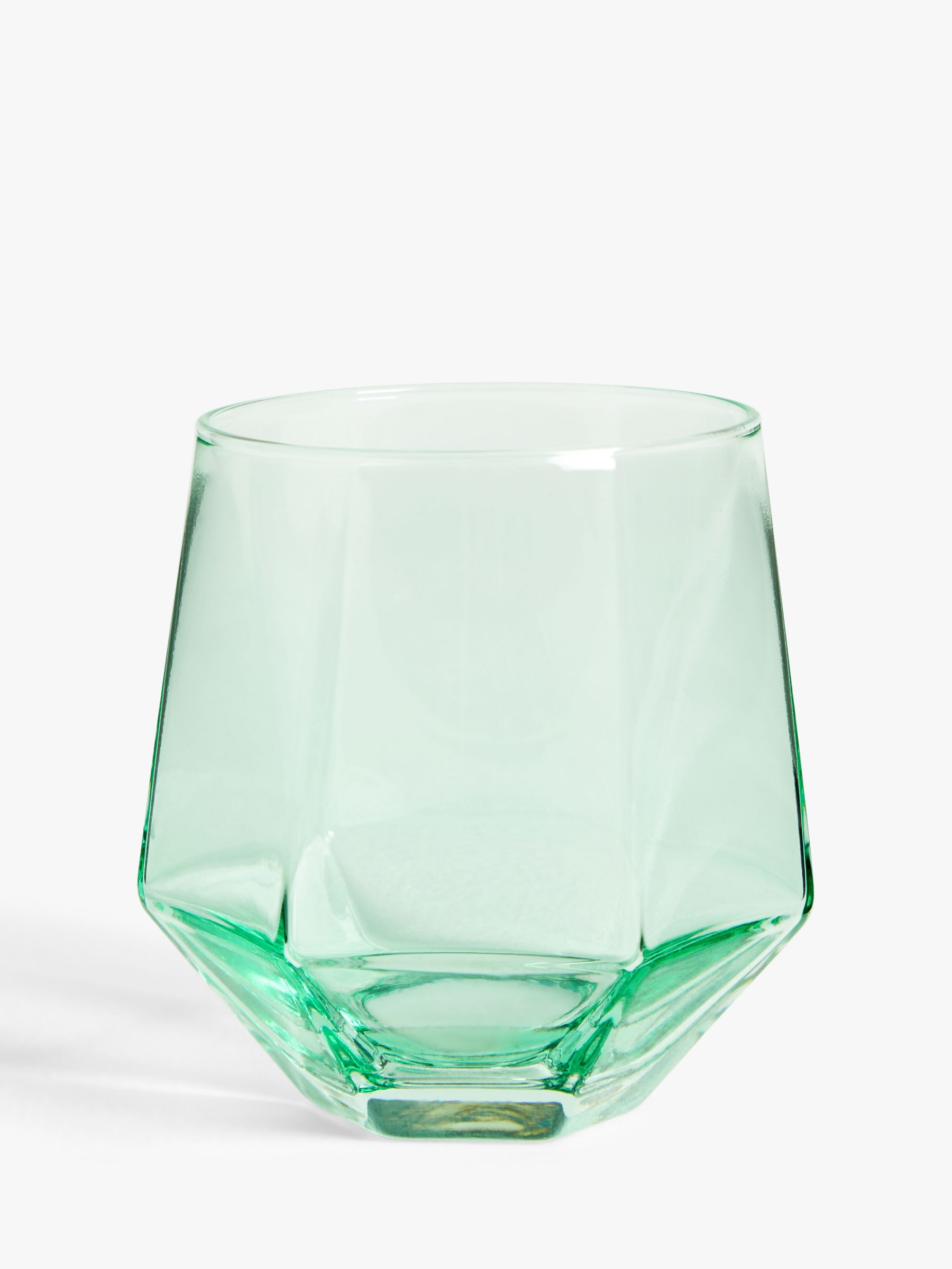 John Lewis & Partners John Lewis & Partners Geometric Drinking Glass, 250ml, Green