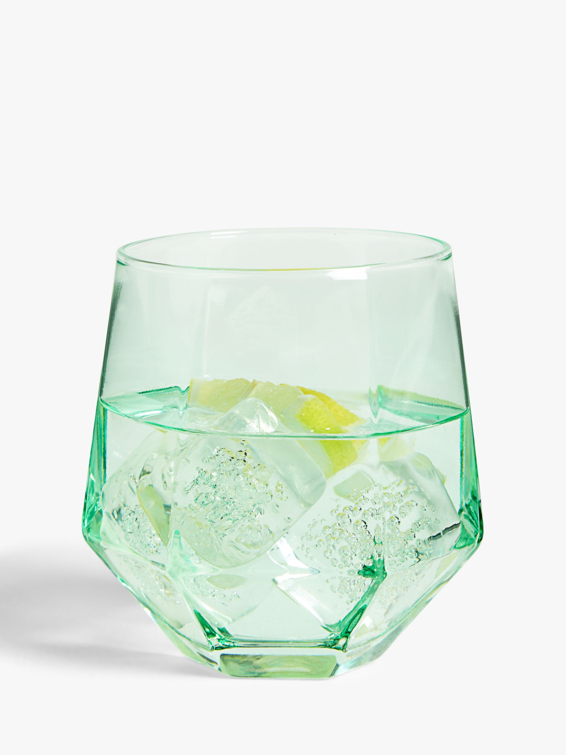 John Lewis And Partners Geometric Drinking Glass 250ml Green At John Lewis And Partners 4028