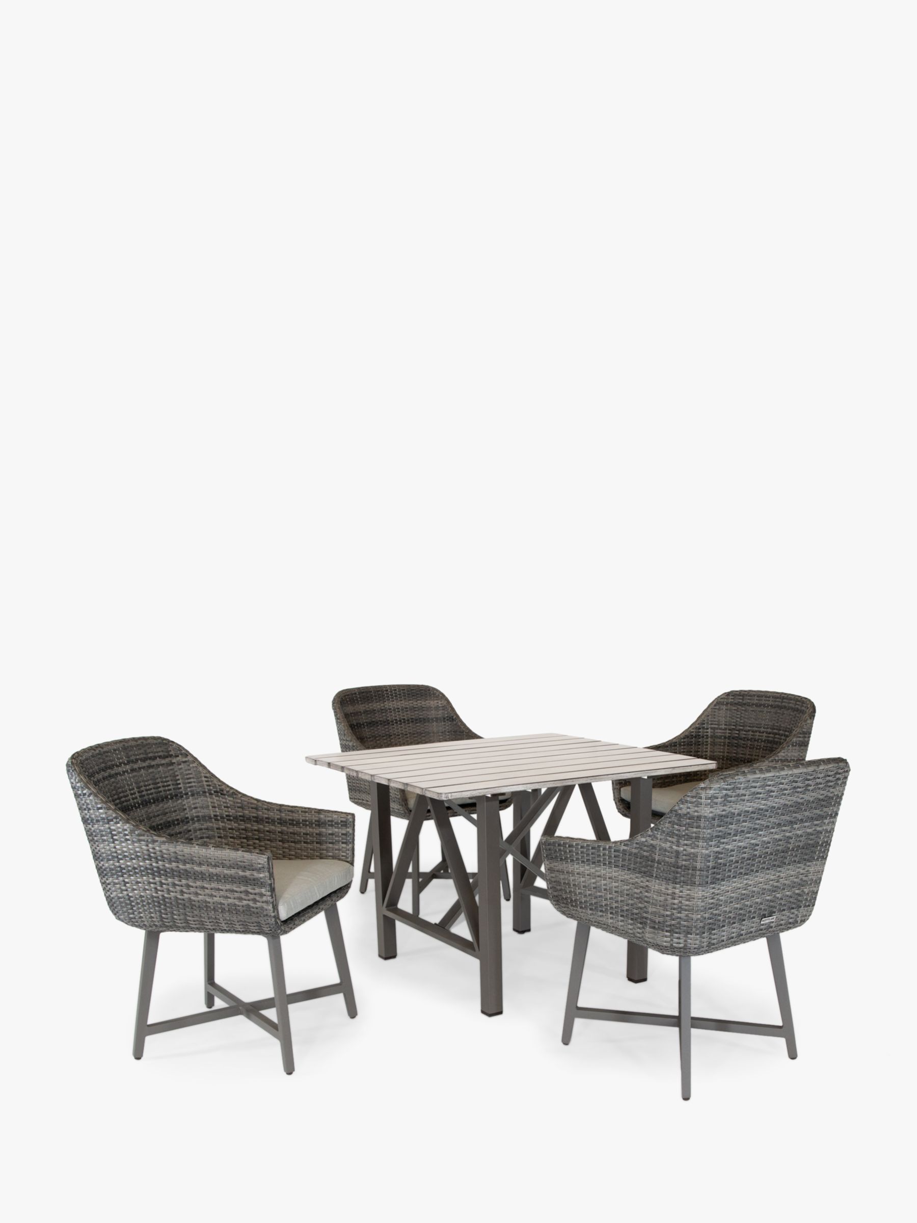 Photo of Kettler lamode 4 seat garden dining table and chairs set brown