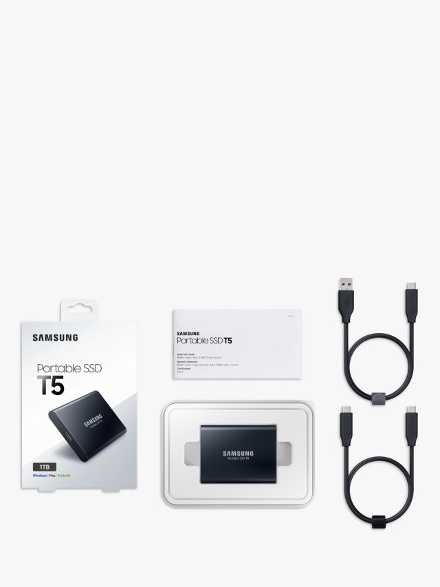 Samsung T5 External Storage SSD, 1TB, Black