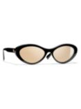 CHANEL Oval Sunglasses CH5416 Polished Black/Beige